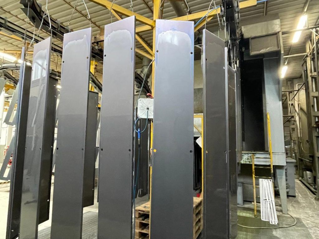 Sheets of metal drying